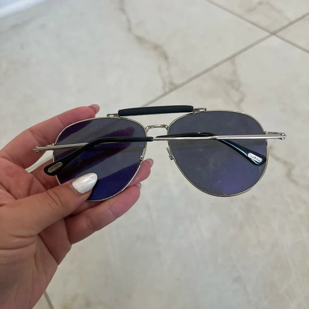 Tom Ford Silver Metal Sunglasses